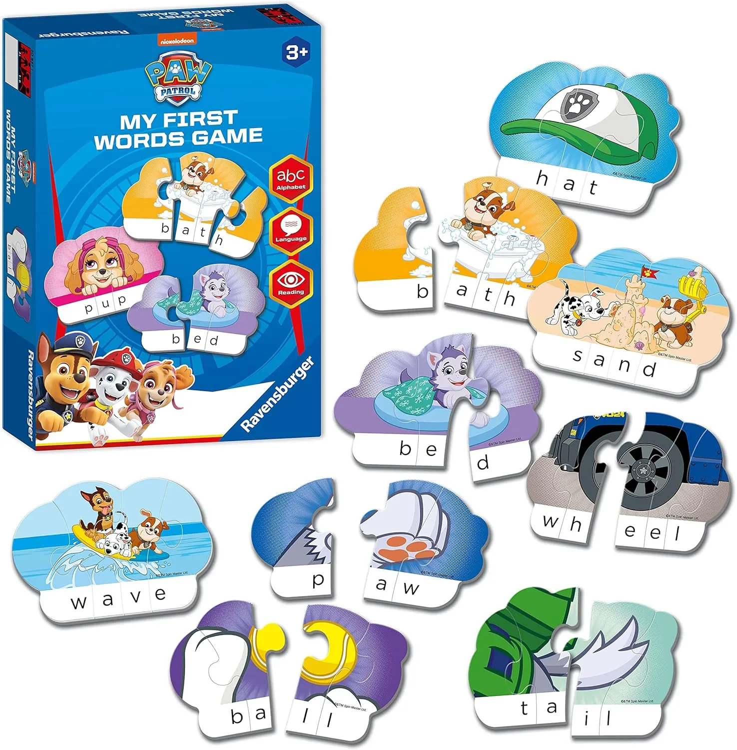 Ravensburger Paw Patrol My First Word Educational Games for Kids Age 4 Years Up - Ideal for Early Learning, Alphabet, Reading and Spelling