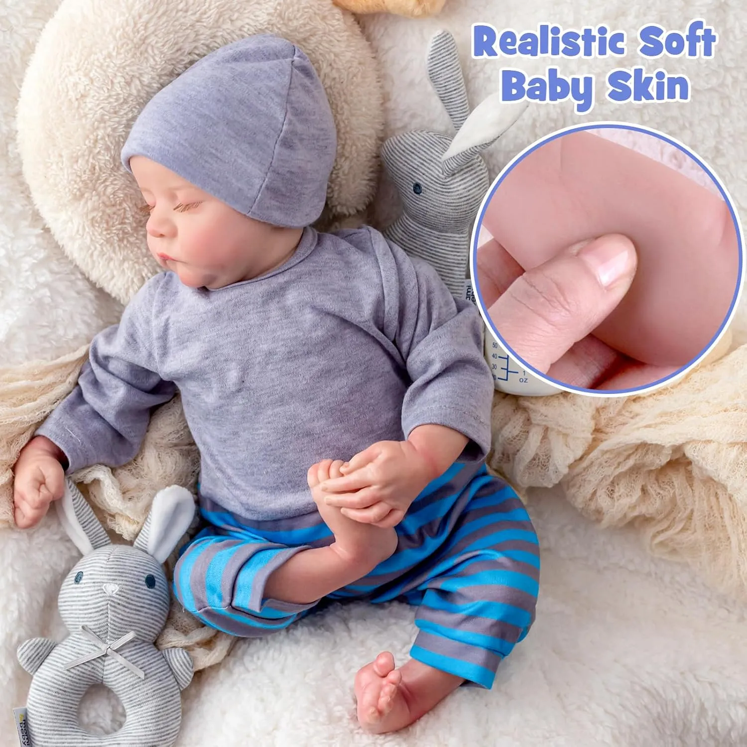 Realistic Reborn Baby Dolls Boy - Lifelike Newborn Baby Doll That Looks Real with Soft Cloth Body and Toy Accessories for Kids Toddlers Age 3 