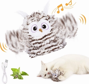 Rechargeable Chirping Owl Cat Toy - Endless Fun!