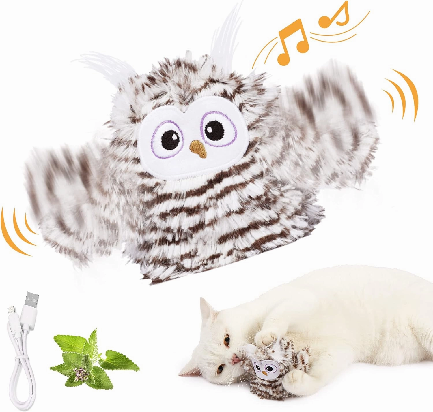 Rechargeable Chirping Owl Cat Toy - Endless Fun!