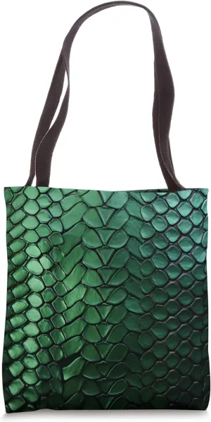 Reptile Alligator Lizard Crocodile Snake Pattern Green Skin Tote Bag