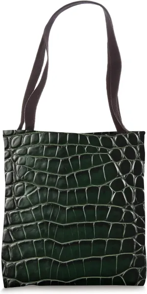 Reptile Alligator Lizard Crocodile Snake Pattern Green Skin Tote Bag