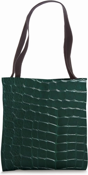 Reptile Alligator Lizard Crocodile Snake Pattern Green Skin Tote Bag