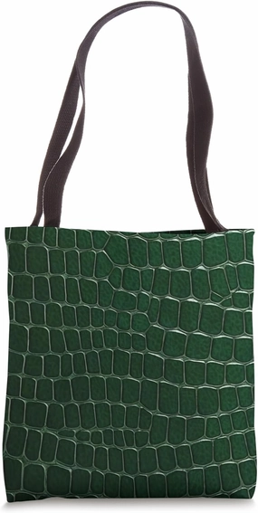Reptile Alligator Lizard Crocodile Snake Pattern Green Skin Tote Bag