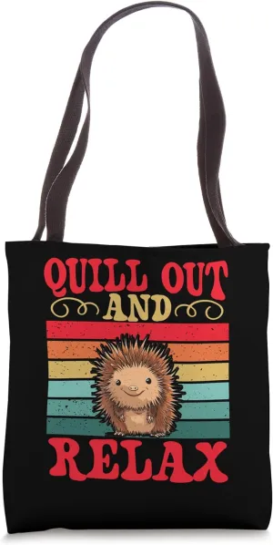 Retro Porcupine Lover Quill Pig Quill Out And Relax Tote Bag