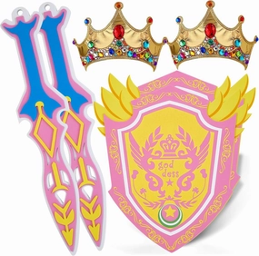 RICHNESS Kids Toy Swords and Shields Foam Play Sword and Shield for Kids Dress Up and Costumes Pack of 2 Players
