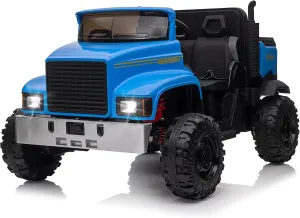 Ride On Car for Kids Baby Car with Remote Control Electric UTV Vehicles with Dump Bed, 24V Kids Electric Car, 4WD Power 4x200W Motors,4xSpring Suspension, 3 Speeds, 2 Seater, Blue