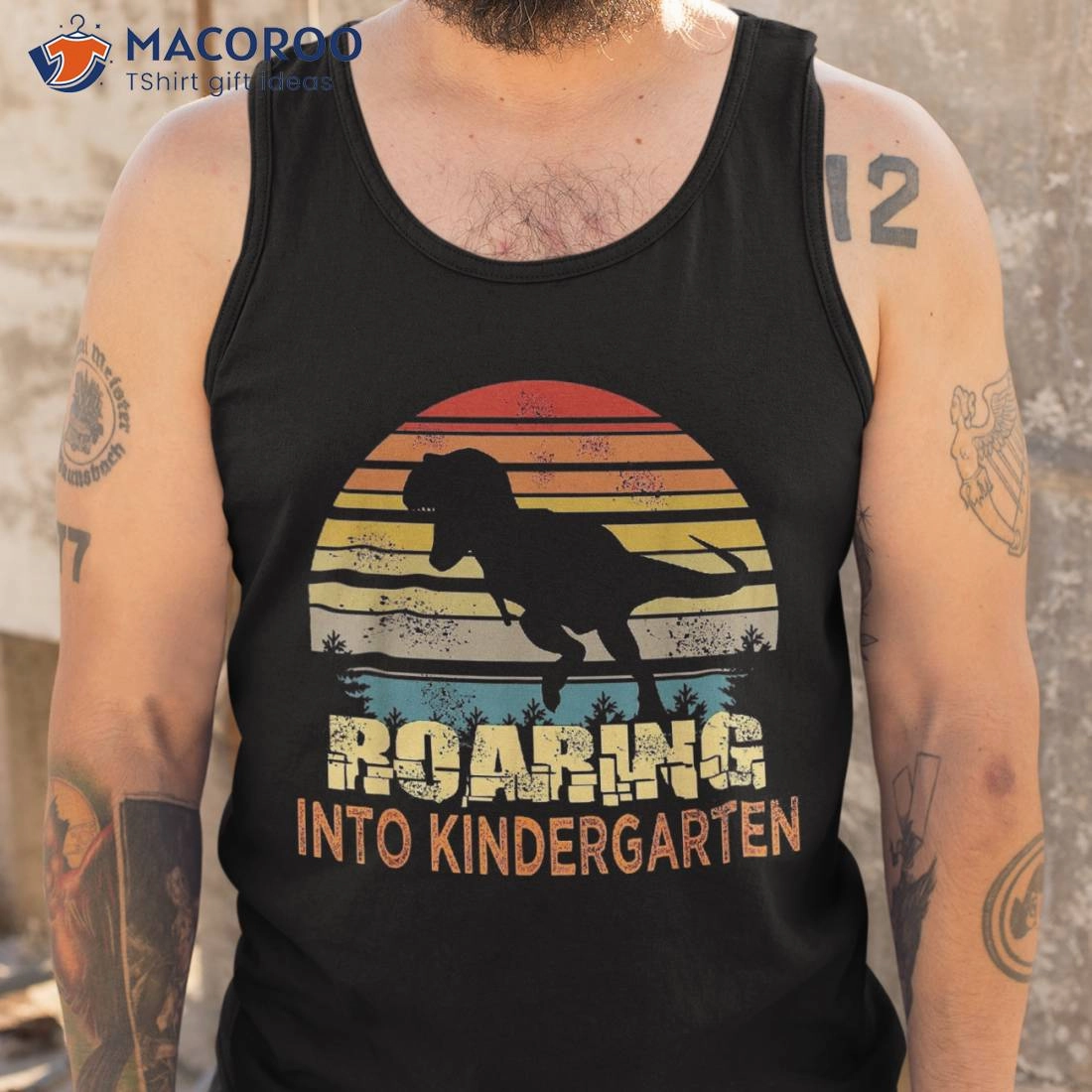 Roaring Into Kindergarten Dinosaur 1st Day Back To School Shirt