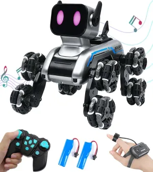 Robot Dog Toy Remote Control Car for Kids 8 Wheels Hand Controlled RC Stunt Car Toys for Boys Girls Age 6 7 8 9 10 11 12 13 Year
