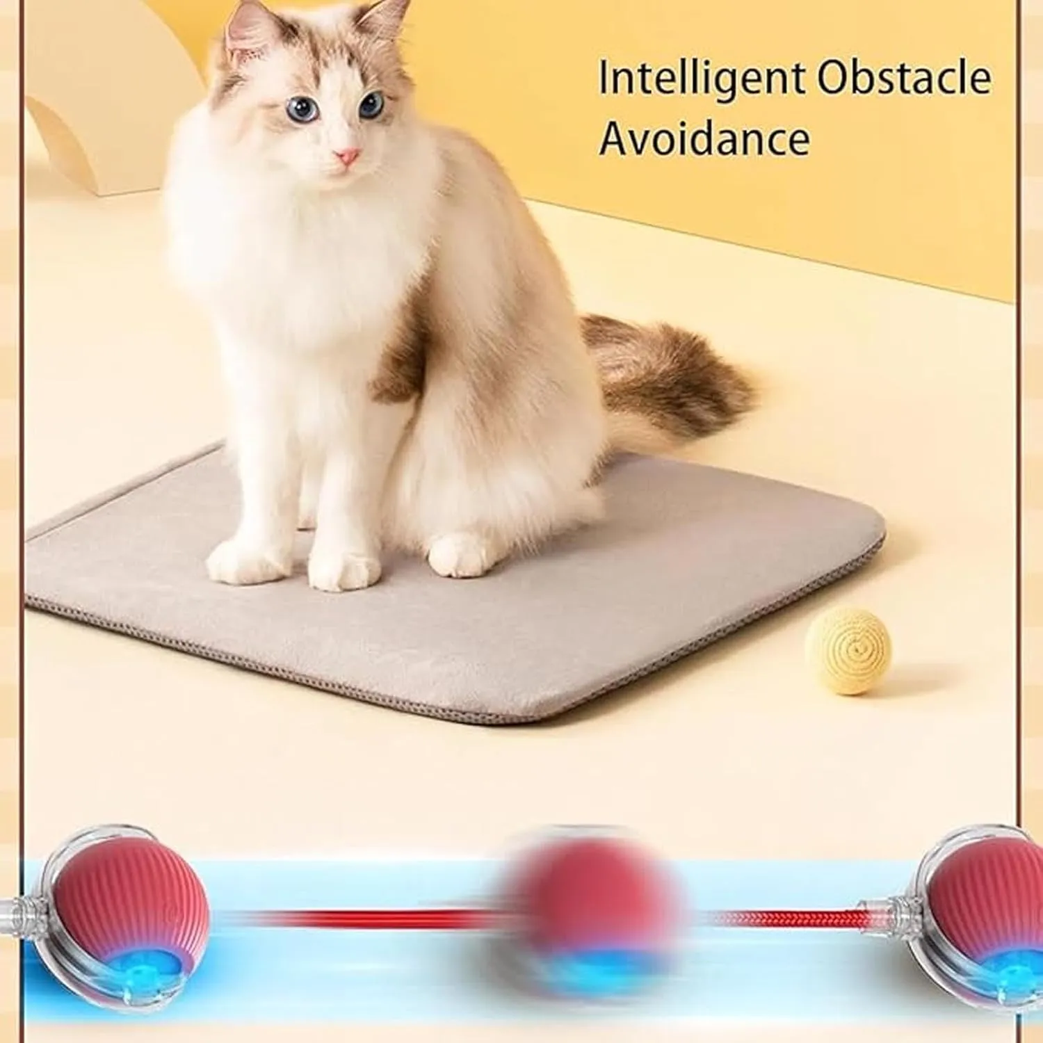 Rollraptor Interactive Pet Toy Ball, Smart Chase Pet Toy Ball, 3 Modes Smart Sensing Self Rolling Interactive Cat Ball Good Cat Motion, Self-Moving Automatic Dog Toy for Indoor (3colors)