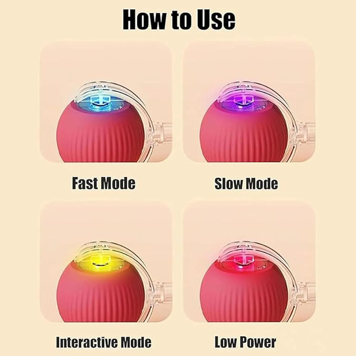Rollraptor Interactive Pet Toy Ball, Smart Chase Pet Toy Ball, 3 Modes Smart Sensing Self Rolling Interactive Cat Ball Good Cat Motion, Self-Moving Automatic Dog Toy for Indoor (3colors)