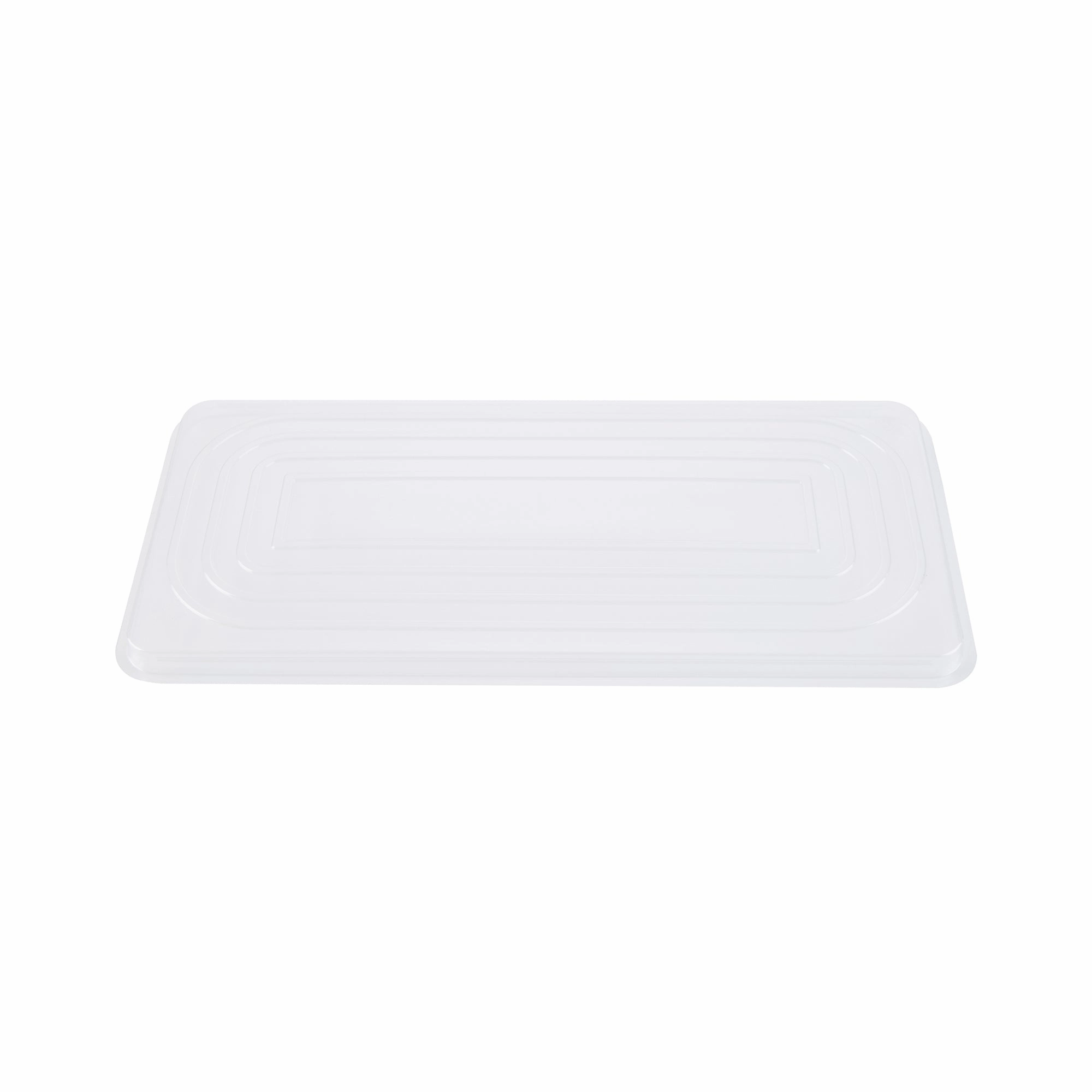 RW Base 5 Qt Rectangle Gray Plastic Ice Cream Container - with Clear Lid - 13 1/2" x 6 1/2" x 4 3/4" - 25 count box