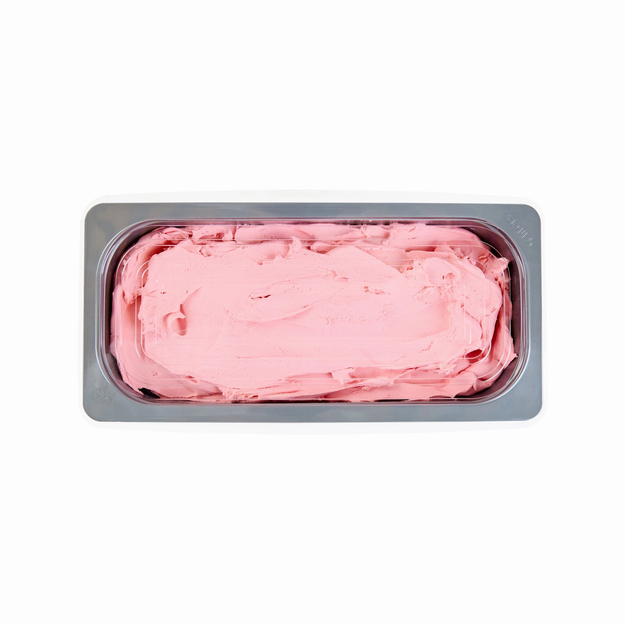 RW Base 5 Qt Rectangle Gray Plastic Ice Cream Container - with Clear Lid - 13 1/2" x 6 1/2" x 4 3/4" - 25 count box