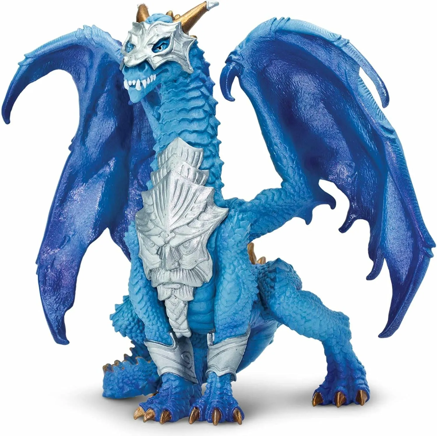 Safari Ltd. Guardian Dragon Figurine - Detailed Regal Blue 6" Model Figure - Fun Fantasy Play Toy for Boys, Girls & Kids Ages 4 
