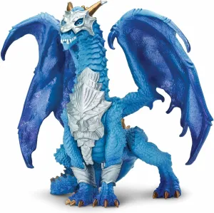 Safari Ltd. Guardian Dragon Figurine - Detailed Regal Blue 6" Model Figure - Fun Fantasy Play Toy for Boys, Girls & Kids Ages 4 