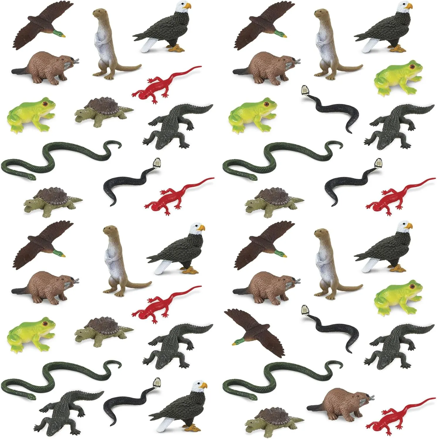 Safari Ltd. River Animals Bulk Bag - Set of Miniature River Toy Figures - 48 Piece Play Toys for Boys, Girls & Kids Age 3 