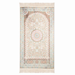 Salah Prayer Mat - Antique Turkish Floral - Multicolour Beige