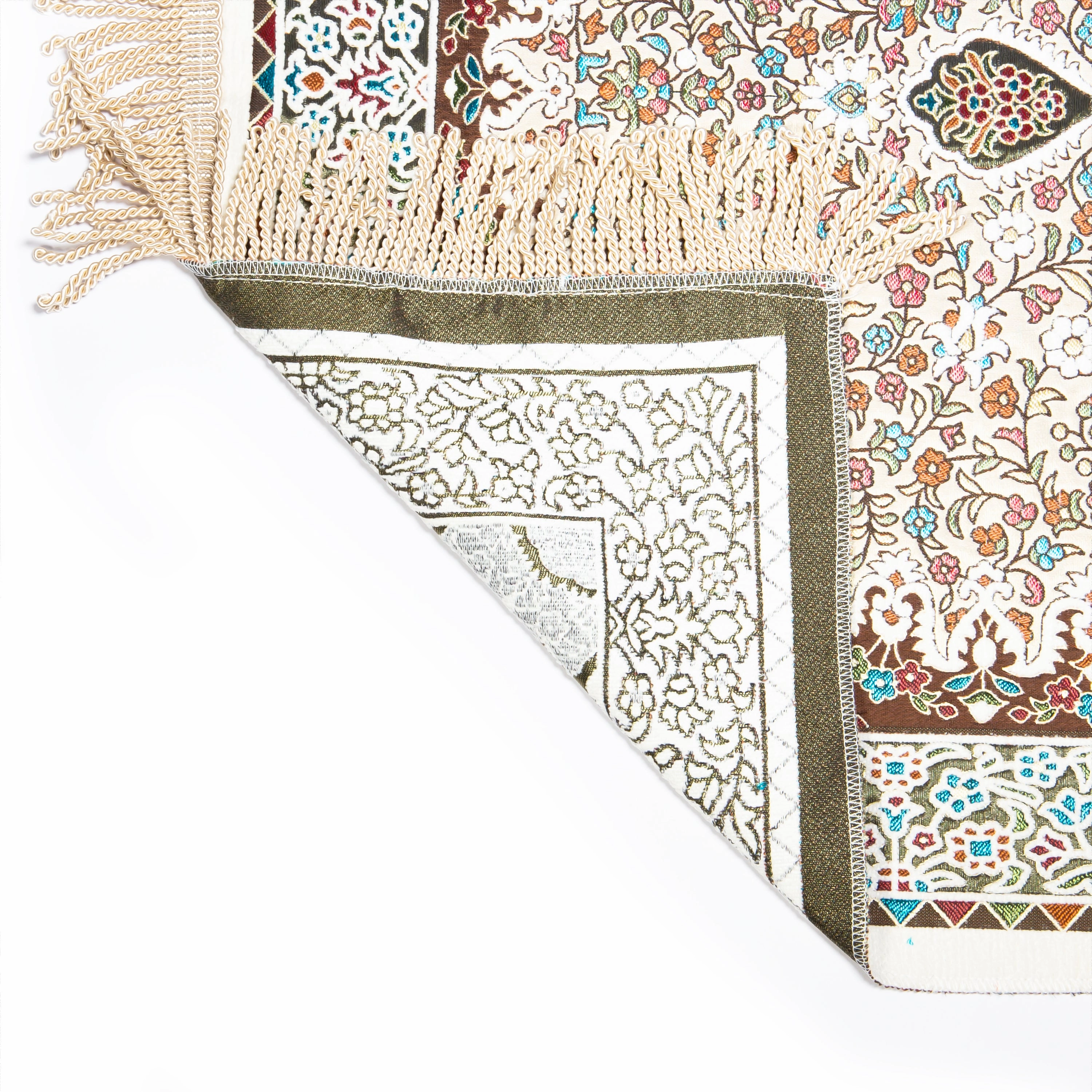 Salah Prayer Mat - Antique Turkish Floral - Multicolour Beige