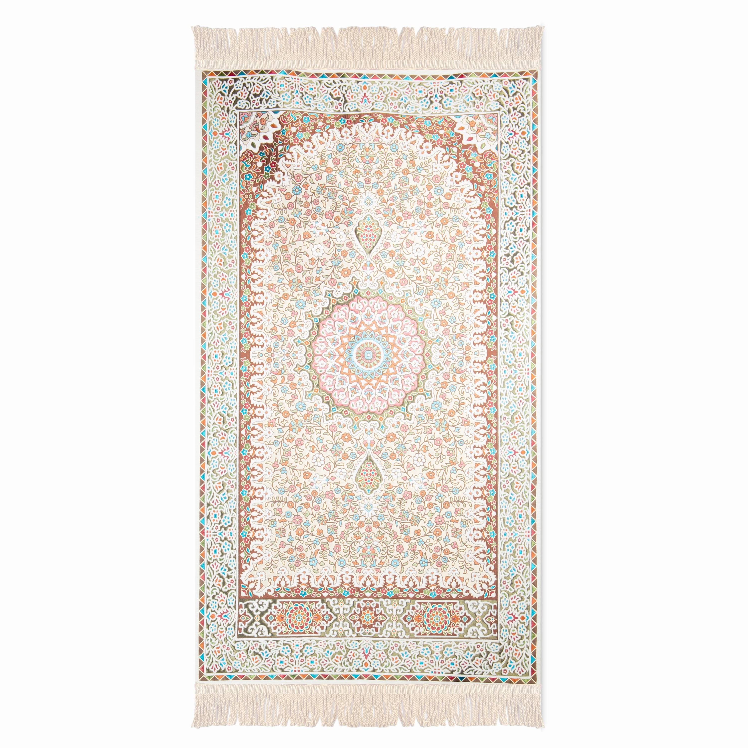 Salah Prayer Mat - Antique Turkish Floral - Multicolour Beige