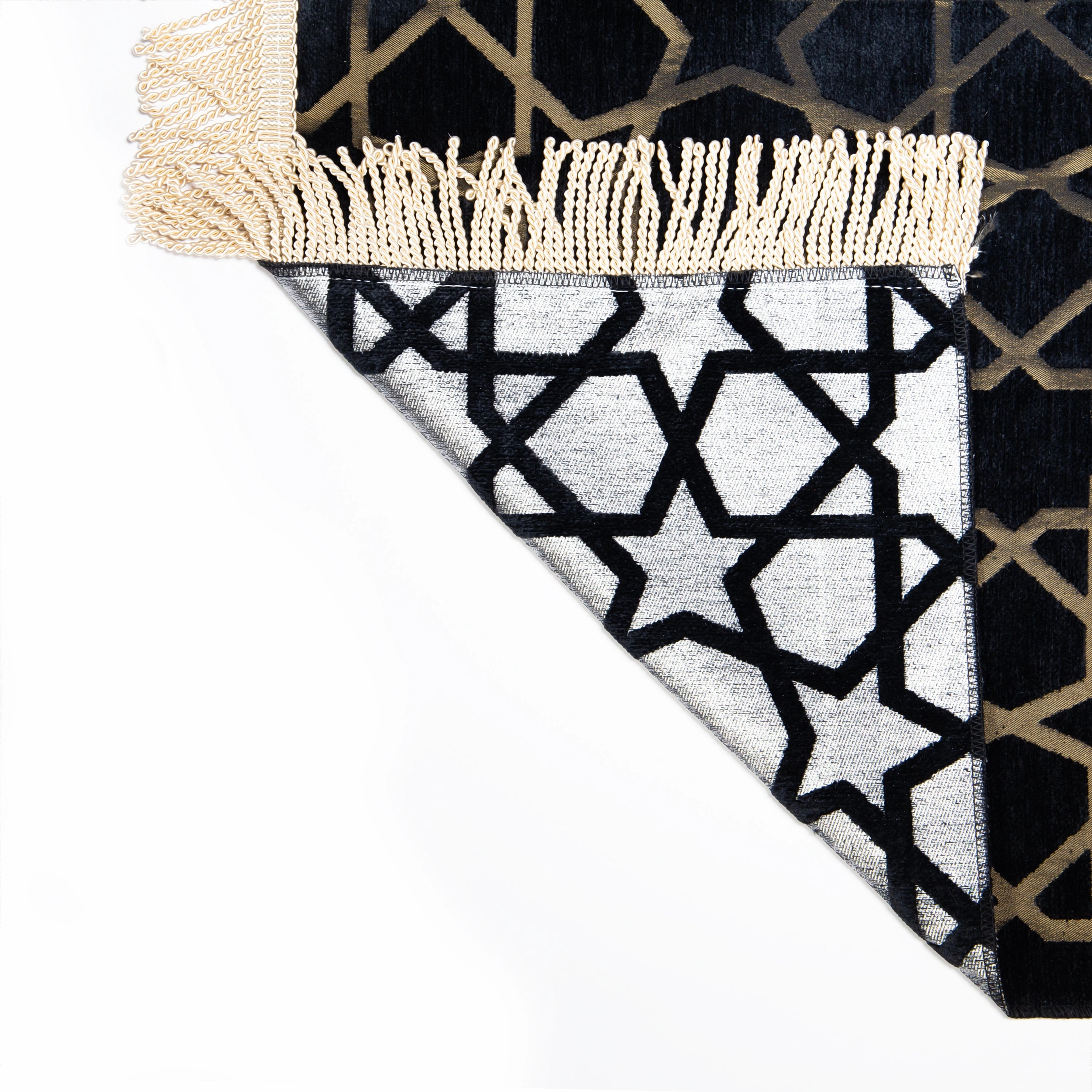 Salah Prayer Mat - Kaaba Geometric - Black