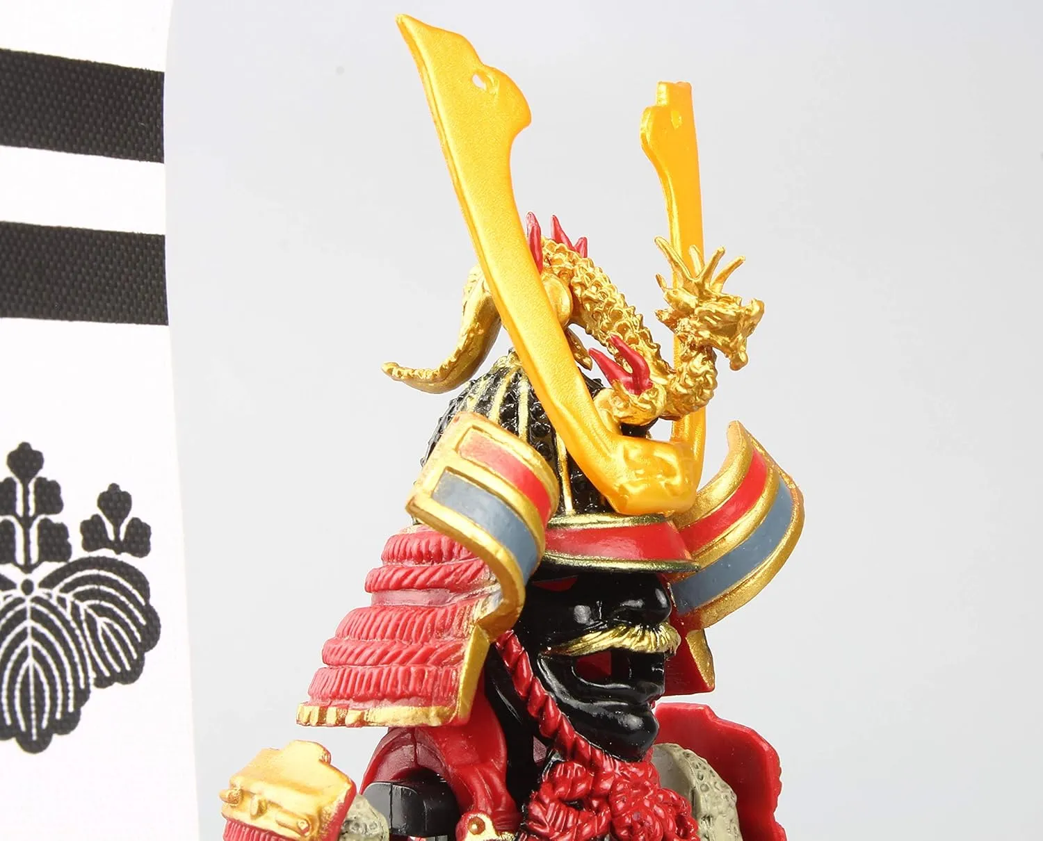 Samurai Figure, Red Armor Scale 1/10, #A7 Imagawa Yoshimoto Ornament, with Samurai Katana and Display Cover, Great Gift for Men