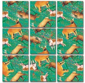 Scramble Squares Deer 9 Piece Challenging Puzzle - Ultimate Brain Teaser and Mind Game for Young and Senior Alike - Engaging and Creative with Beautiful Artwork - by B.Dazzle