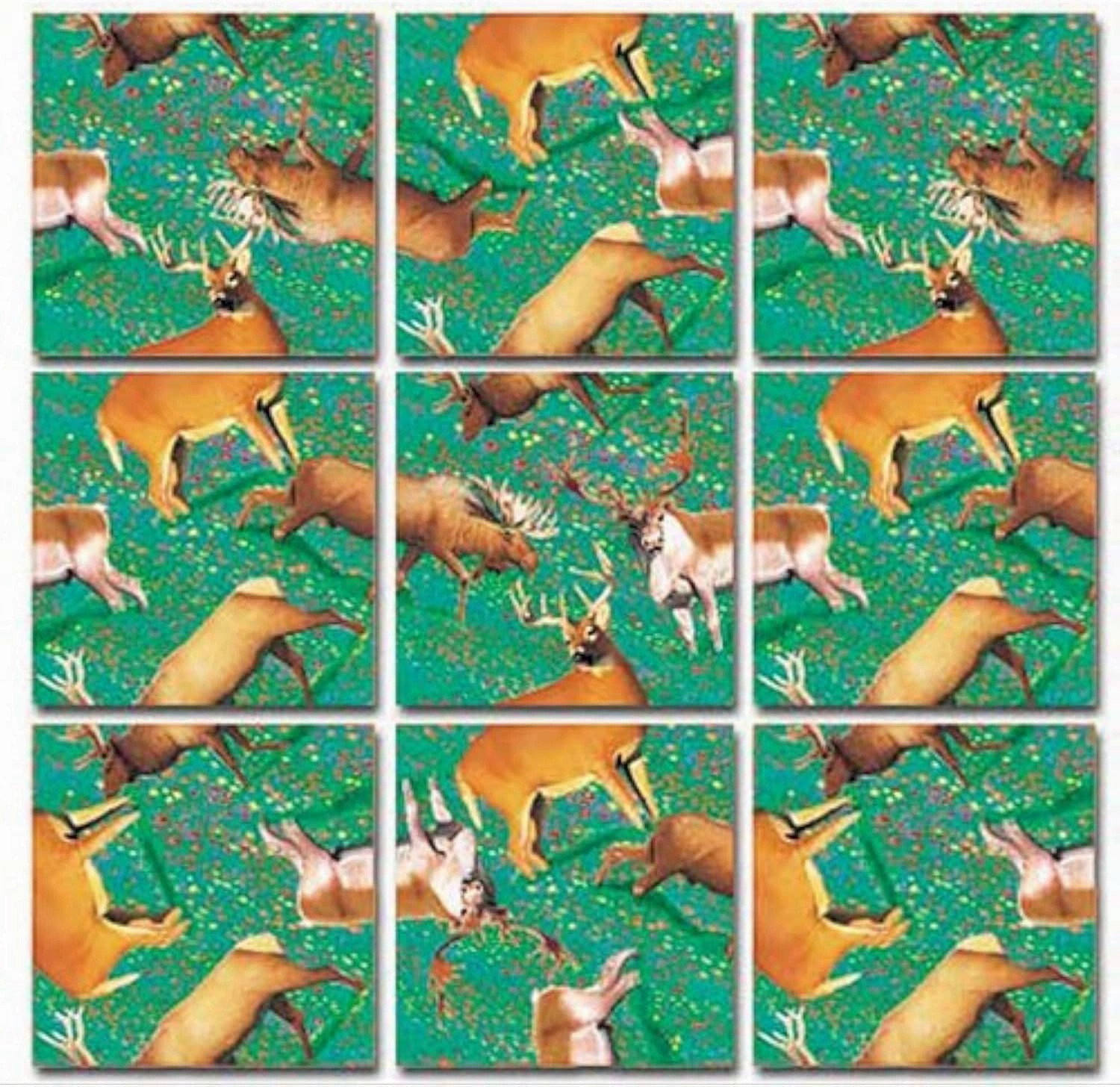 Scramble Squares Deer 9 Piece Challenging Puzzle - Ultimate Brain Teaser and Mind Game for Young and Senior Alike - Engaging and Creative with Beautiful Artwork - by B.Dazzle