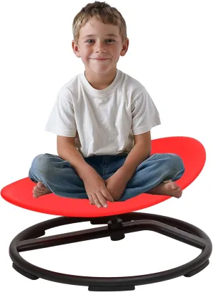 Sensory Spinning Chair for Autistic Kids，Sensory Swivel Chair，Sit and Spin Toy for Balance and Coordination, Spinning Autism Seat & ADHD Children, Indoor & Outdoor Play for Ages 3 （red）