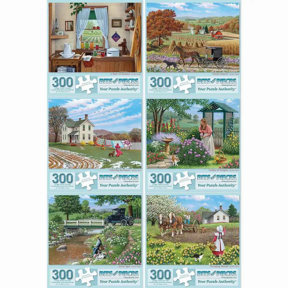 Set of 6: John Sloane Jigsaw Puzzles  Simple Country Life