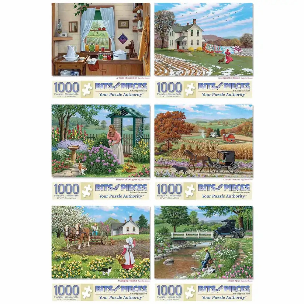 Set of 6: John Sloane Jigsaw Puzzles  Simple Country Life