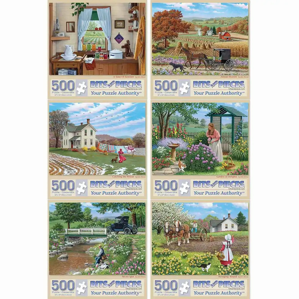 Set of 6: John Sloane Jigsaw Puzzles  Simple Country Life