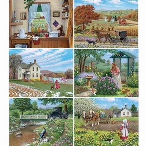 Set of 6: John Sloane Jigsaw Puzzles  Simple Country Life
