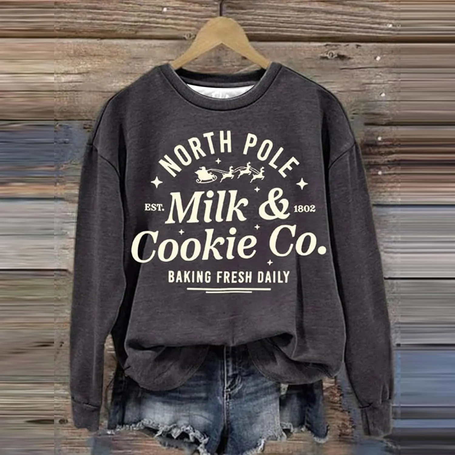 SHAOBGE MILK&COOKIE CO. BAKING FRESH DAILY Women's Letter Print Long Sleeve Sweatshirt 2t Zip up Hoodie Girl