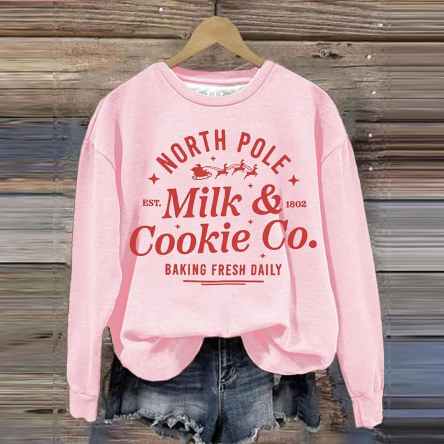 SHAOBGE MILK&COOKIE CO. BAKING FRESH DAILY Women's Letter Print Long Sleeve Sweatshirt 2t Zip up Hoodie Girl