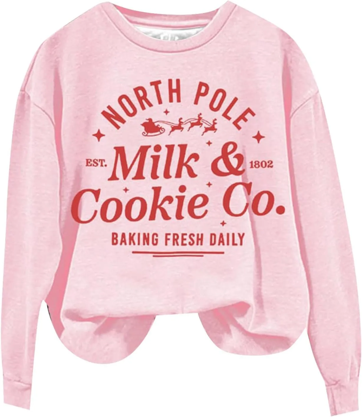SHAOBGE MILK&COOKIE CO. BAKING FRESH DAILY Women's Letter Print Long Sleeve Sweatshirt 2t Zip up Hoodie Girl