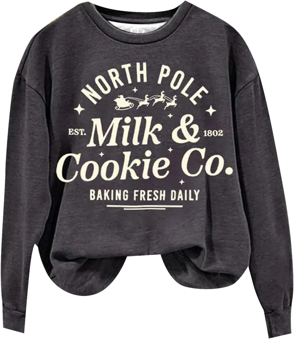 SHAOBGE MILK&COOKIE CO. BAKING FRESH DAILY Women's Letter Print Long Sleeve Sweatshirt 2t Zip up Hoodie Girl
