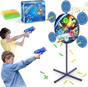 Shooting Game Toy for 4 5 6 7 8 9 10  Boys Kids - 1 Digital Shooting Target with 2 Toy Guns& 40 Foam Darts Shooting Toys for Nerf Kids Indoor Outdoor Game Toys for Birthday Halloween Xmas Gifts
