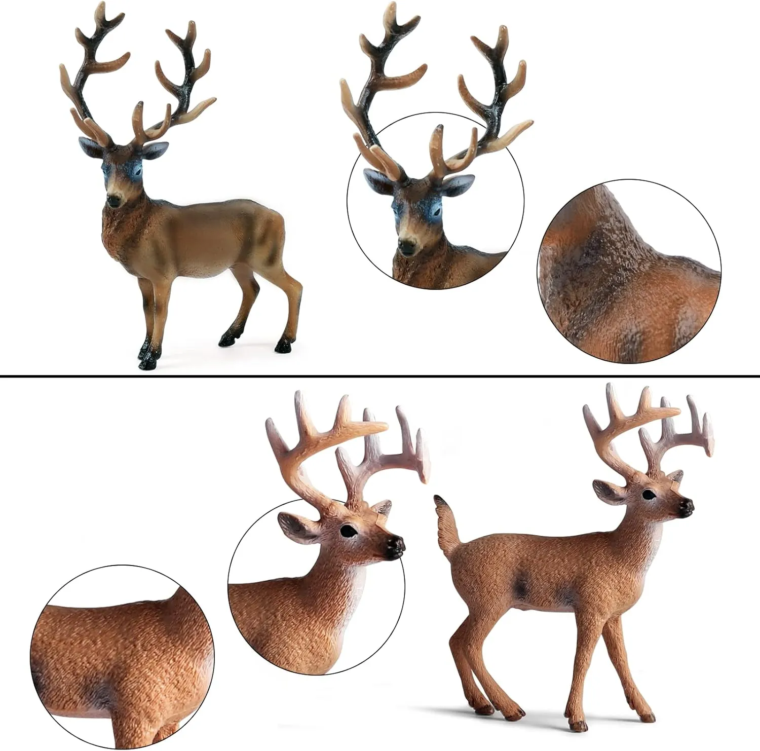 SIENON 7Pcs Forest Animals Figures Toys, Woodland Animals Figurines, Miniature Animals Toys with Deer Family, Elk, Fox, Rabbit, Squirrel for Woodland Theme Cake Cupcake Toppers Christmas Party Décor
