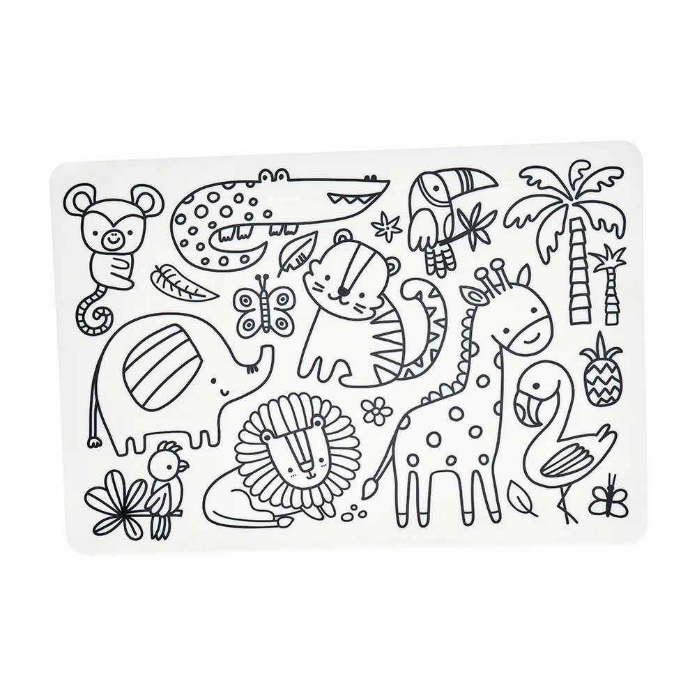 Silicone Colouring Placemat | Safari Animals