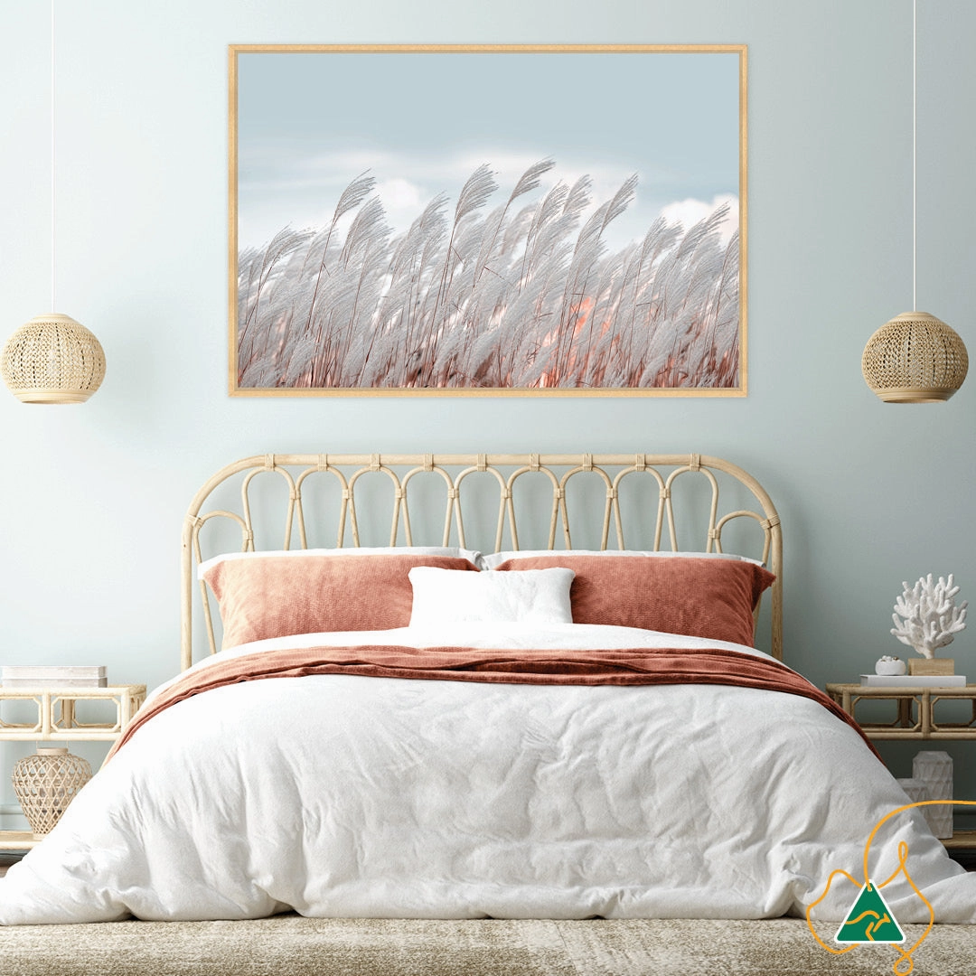 SILVER GRASS I - Framed Canvas