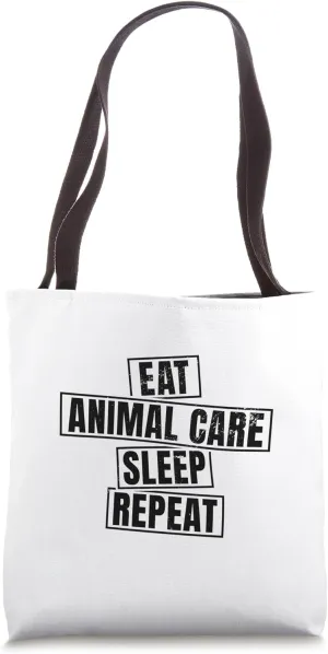 Sleep Animal Care Repeat Animal Lover Zoo Keeper Zoologist Tote Bag