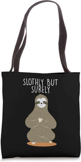 Slothly But Surely Dad Jokes Lazy Grandpa Jokes Inactive Tote Bag