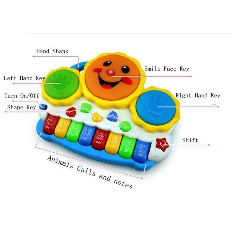 Smile Face Musical Piano Toy - 8 Numbered Keys