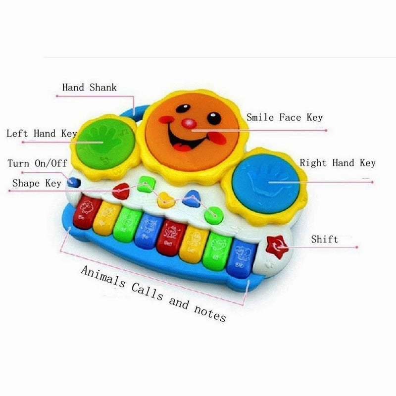 Smile Face Musical Piano Toy - 8 Numbered Keys