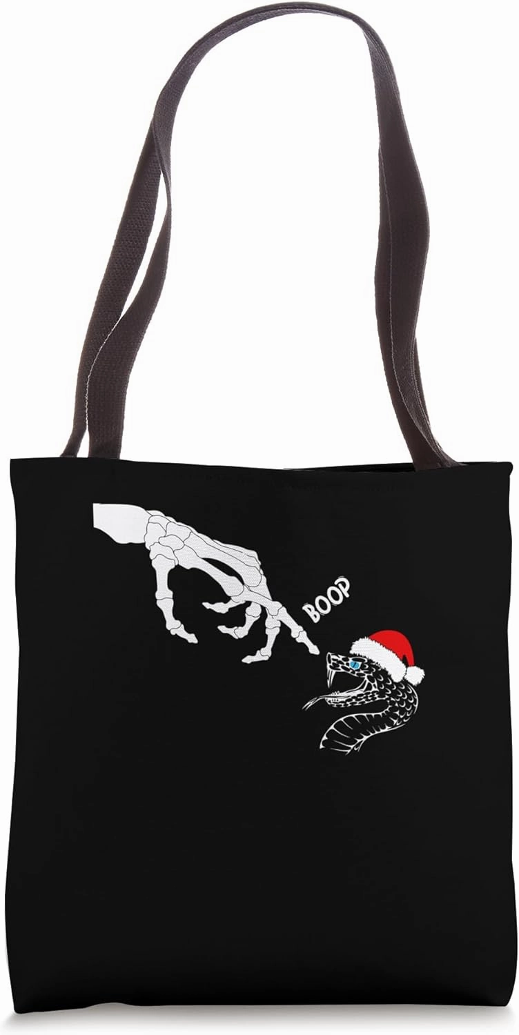 Snake Xmas Skeleton Hand Boop Rattle Snake Halloween Tote Bag