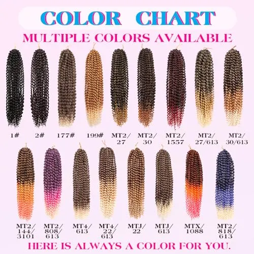 Sobeauyt Pre-Looped Passion Twist Hair 18inch Water Wave Crochet Hair For Black Women 8 Packs Spring Twist Crochet Braiding Hair Extensions (MT2/808/613# 0mbre Pink Hair)