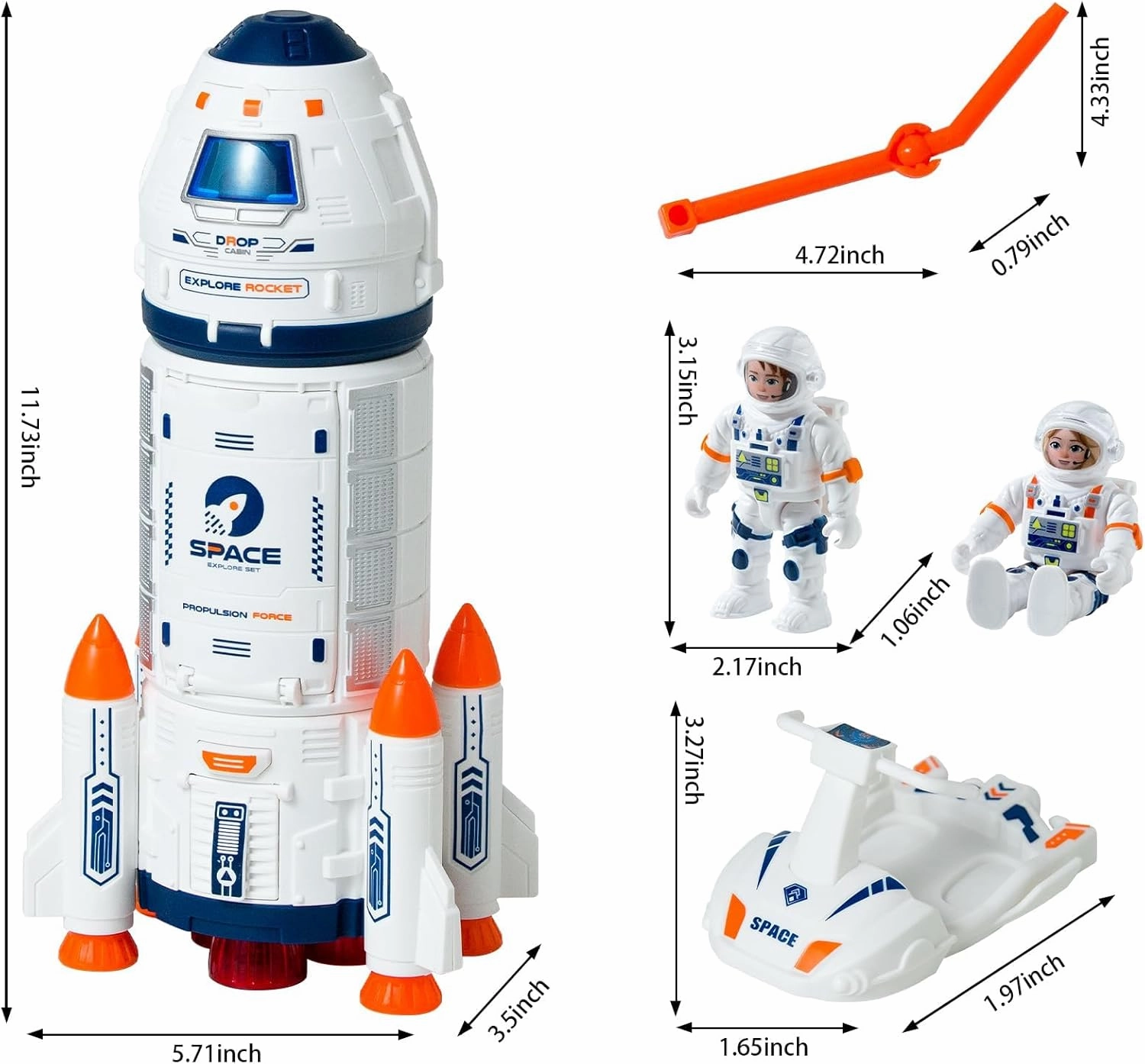 Space Shuttle Rocket Toys |Rocket Ship Toy with Astronaut Figure and Spray Effects - FunSpace Gifts Toy |for Space Exploration, Knowledge - Toys |