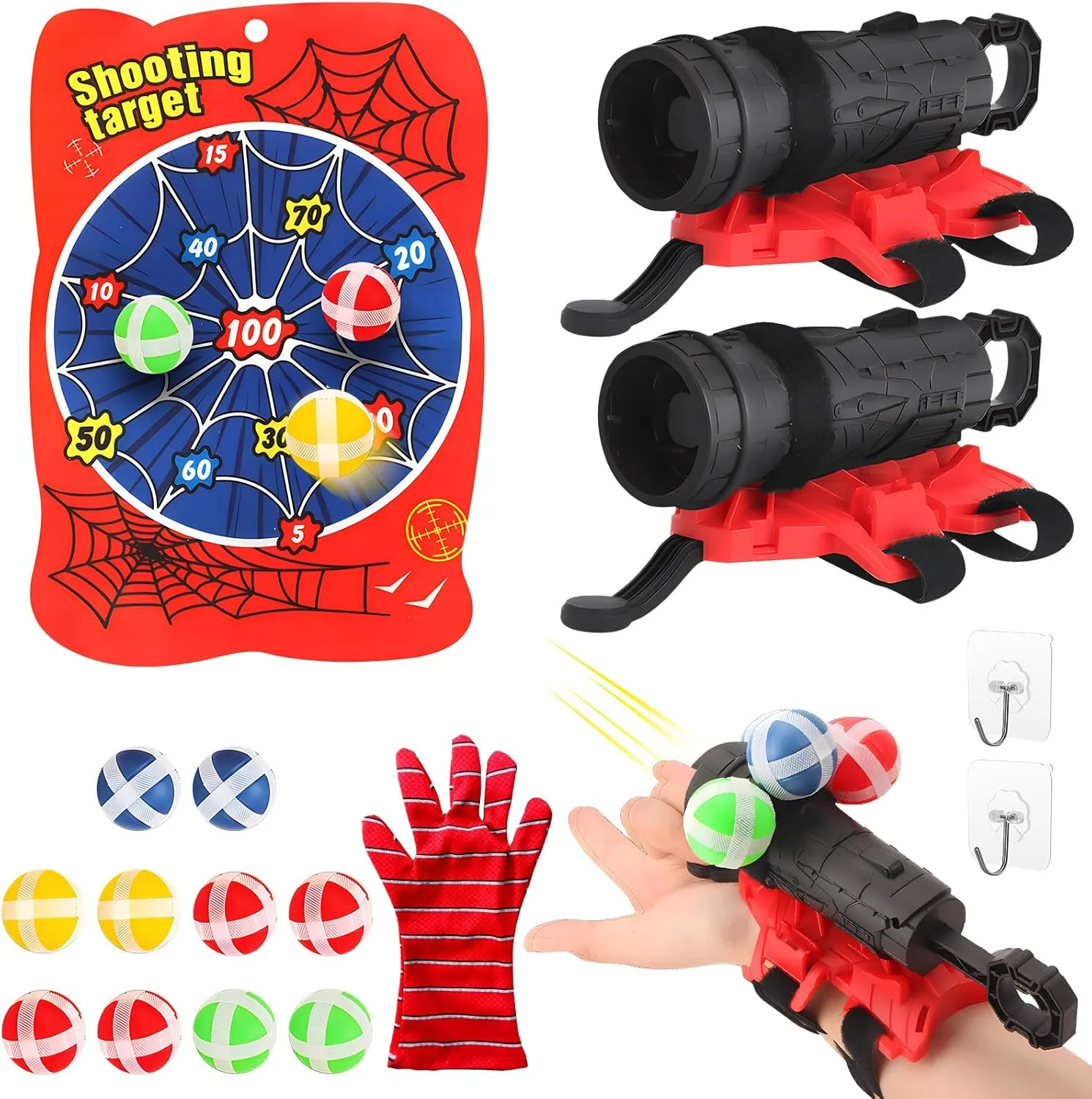 Spider Toys for Boys 4-6,Web Shooters Toy for Kids 3-5 Years Old,Toddler Educational Toy Wrist Launcher,Christmas Birthday Toys Gift for 3 4 5 6 7 8 9 10 Years Old Boys Girls Kids Carnival Party Games