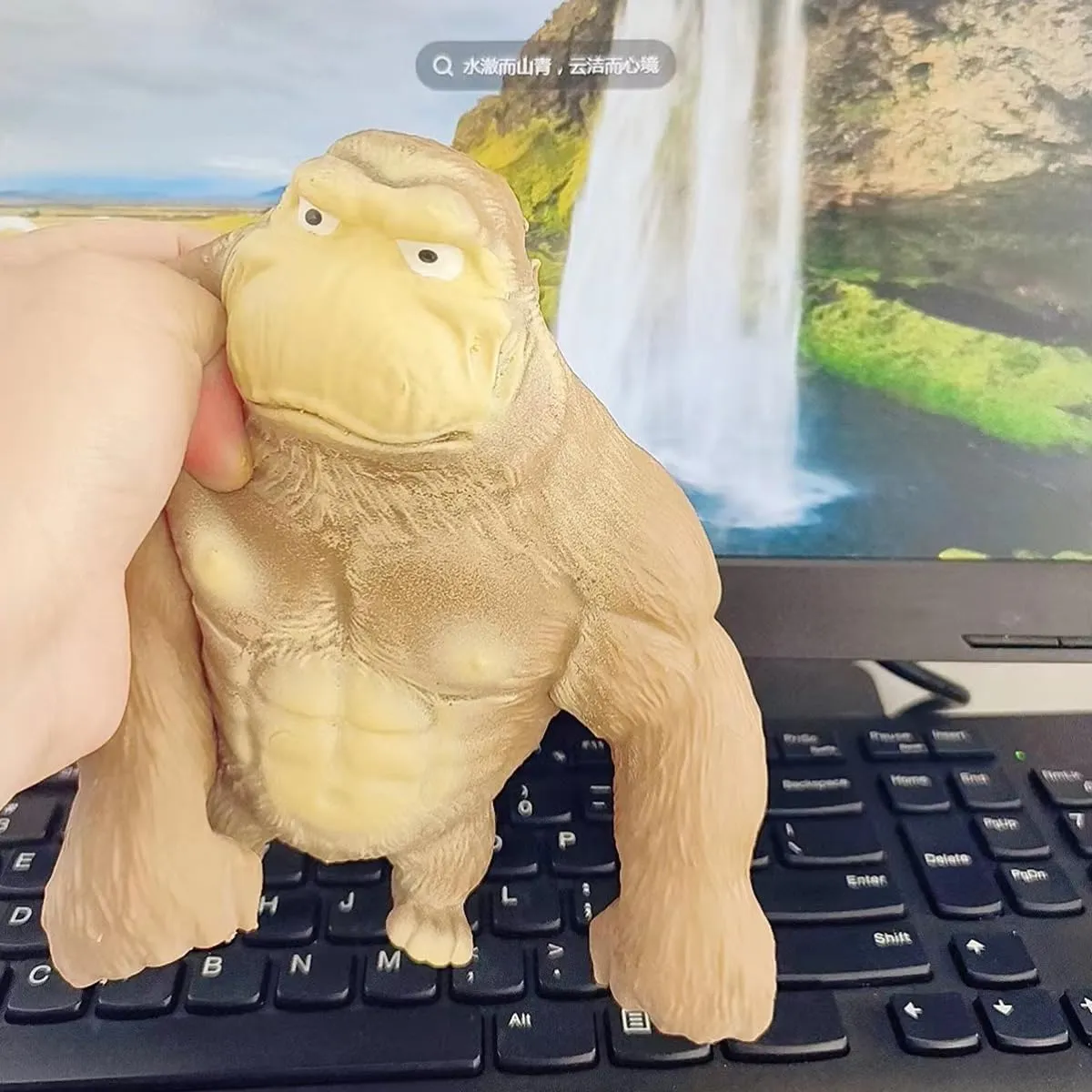 Squishy Monkey Toy - Brown Stretch Gorilla, Stretch Monkey Stress Relief Toy, Novelty TikTok Gorilla Squeeze Toys, Funny Splat Monkey Sensory Stress Toy for Anxiety Women Men Kids (Small)