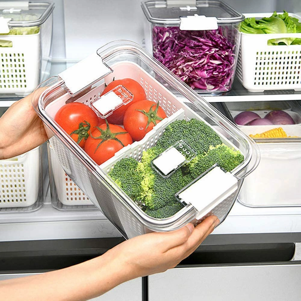 Stackable Refrigerator Organiser Bins (Set of 3)